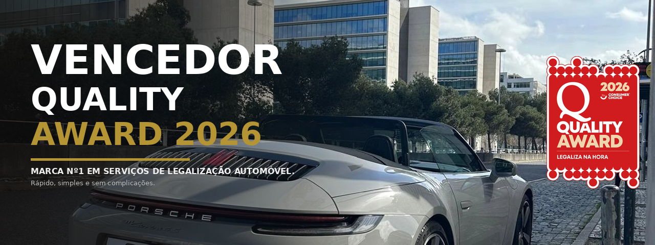 Vencedor Quality Award 2026 - Marca Nº1 em Serviços de Legalização Automóvel